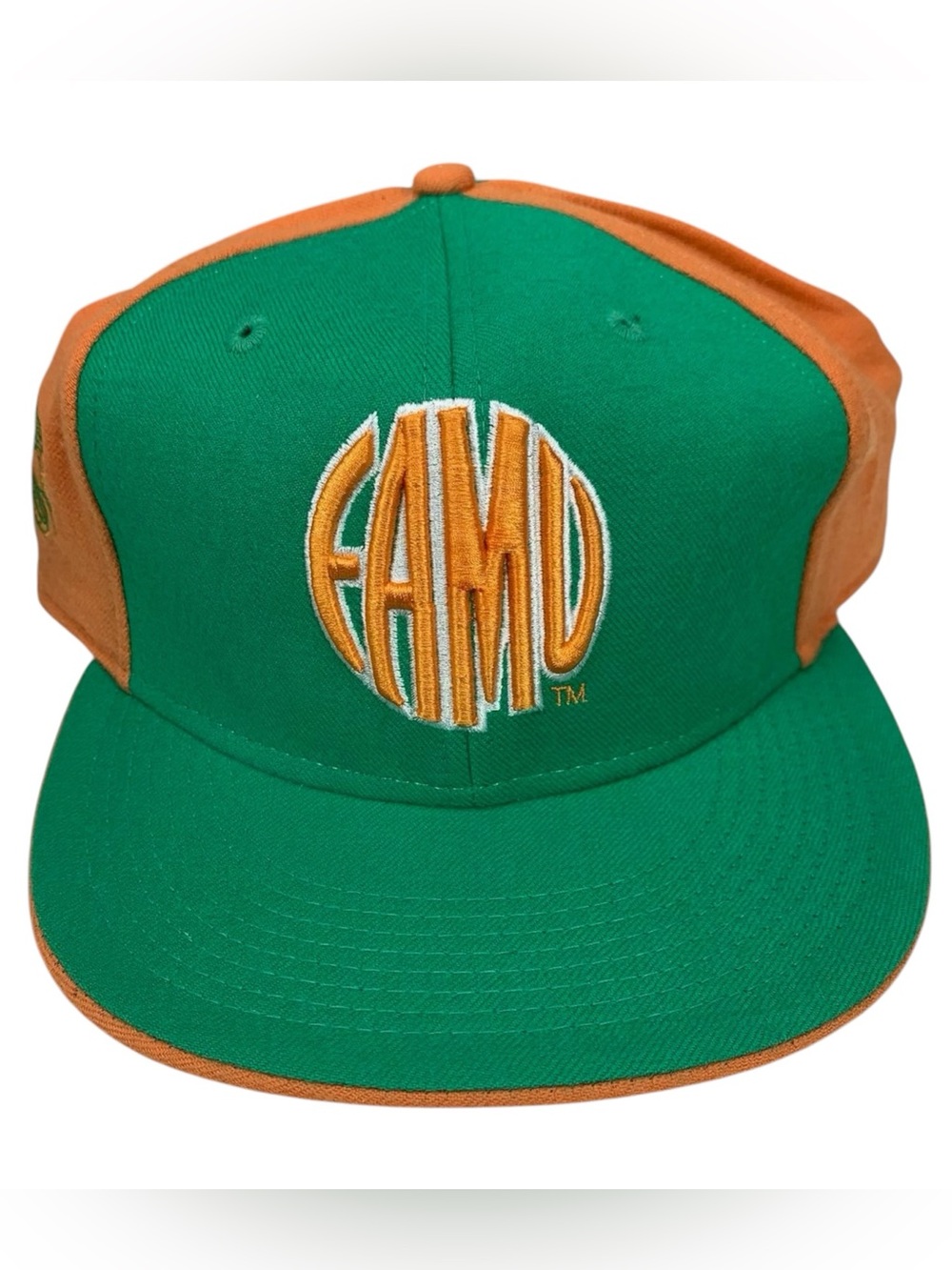 Florida A&M FAMU Rattlers Fitted Hat Green Orange Headgear 7 7/8 NWT Wool Cap